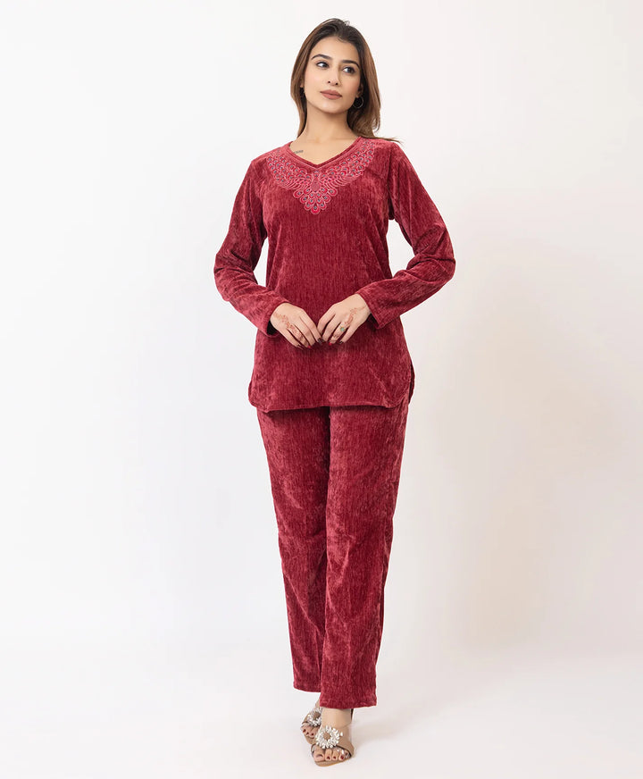 Elegant Embroidered Winter Co-ord Set