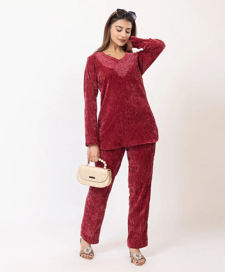 Elegant Embroidered Winter Co-ord Set