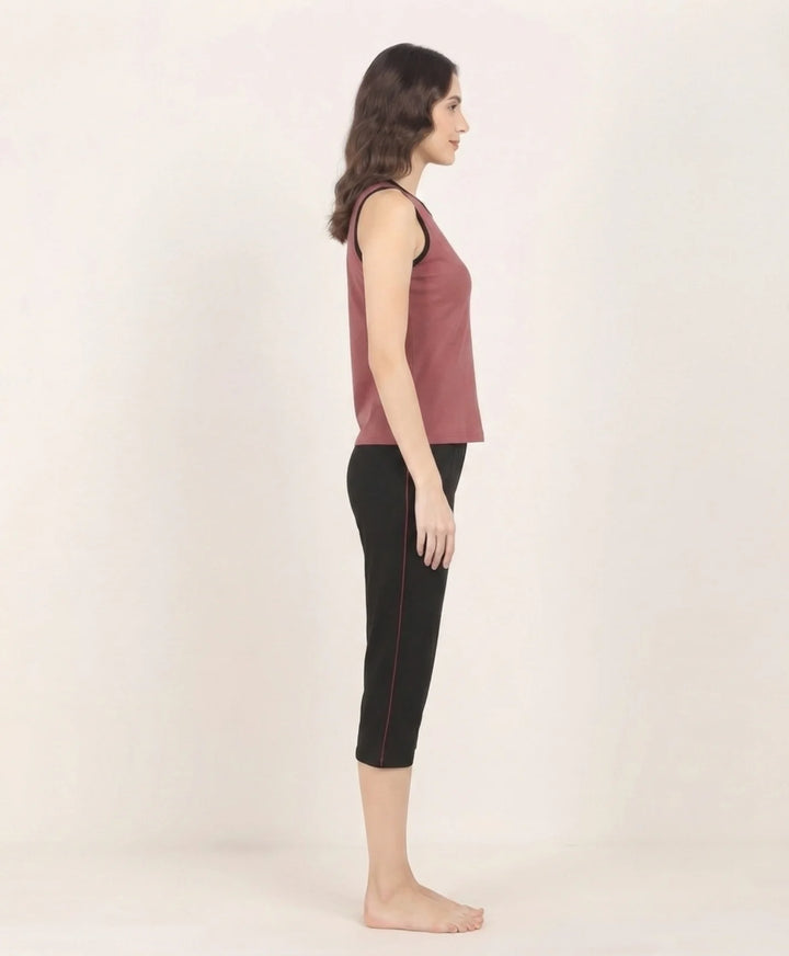 Relaxed Fit Sleeveless Capri Set