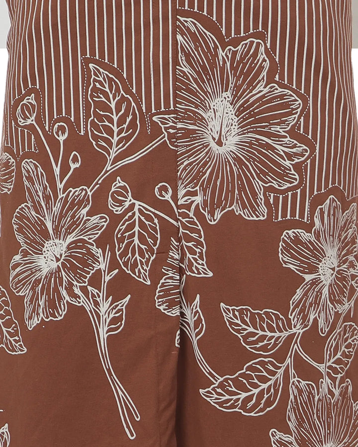 Long Monochrome Bloom Kurta Set
