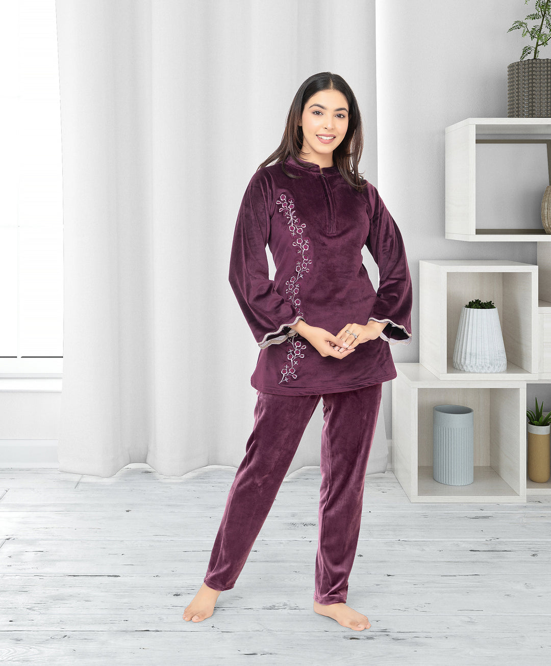 Melini Winter Night Suits Price Long Nighty Melini Velvet Night