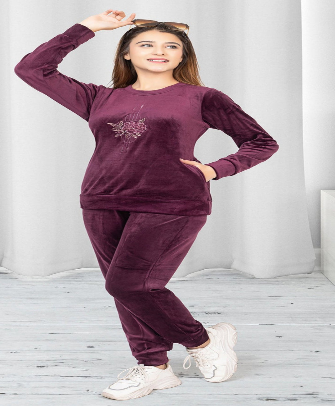 Melini Night Suits Winter Velvet Kurta Set Track Suit Melini Night