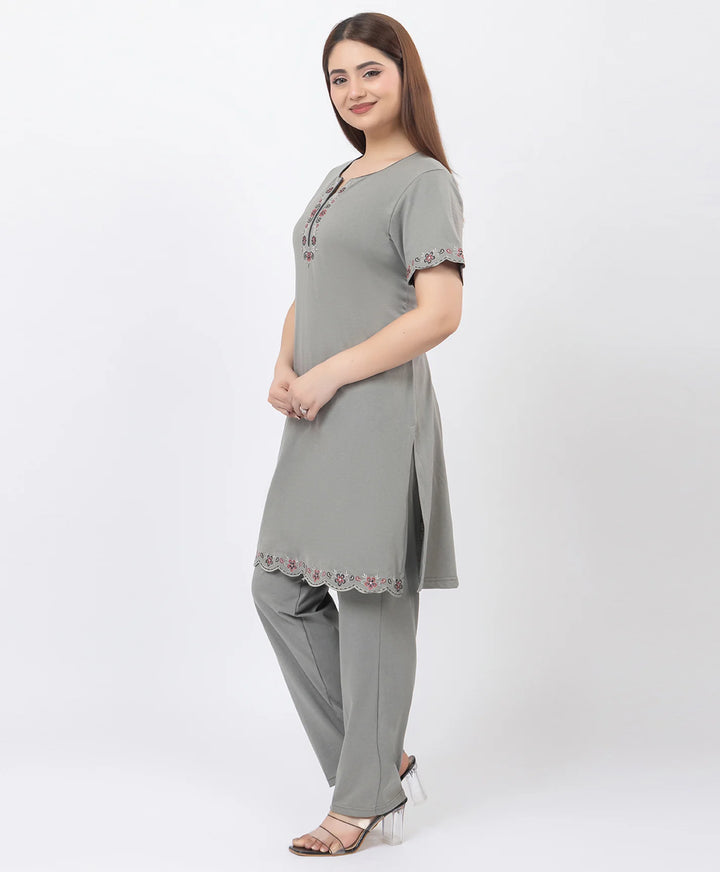 Effortless Embroidered Grace Kurta Lower Set