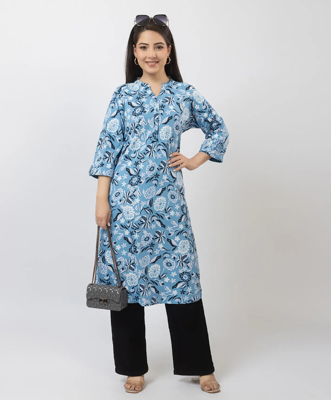 Elegant Printed Straight Fit Long Kurti