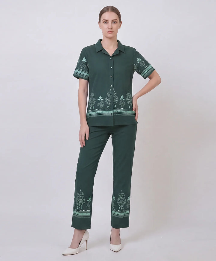 Premium Printed Front-Open Co-Ord Set