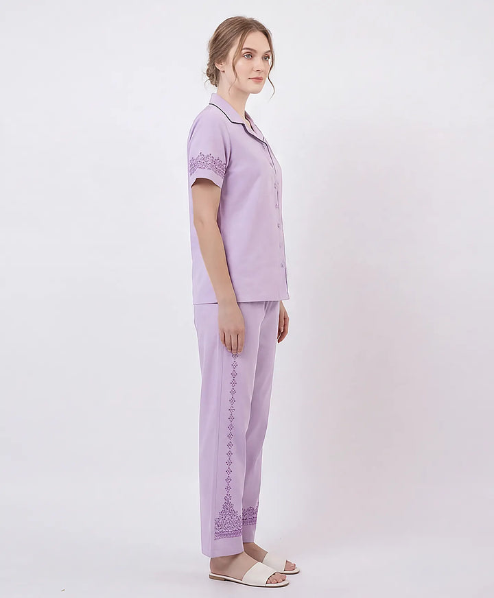 Soft Touch Front Open Night Suit