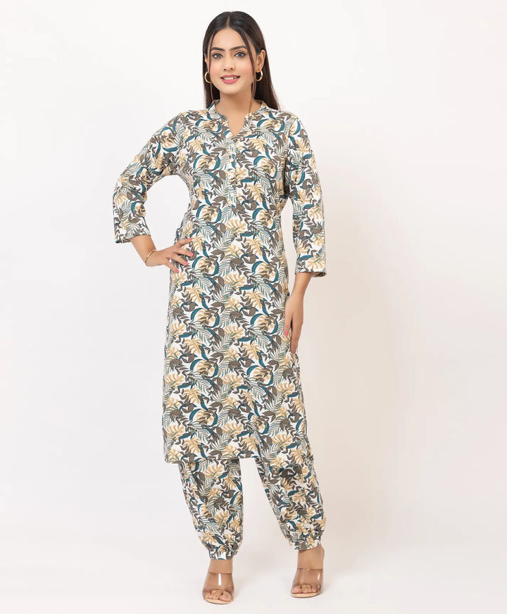Graceful Ethnic Printed Afghan Suit Set