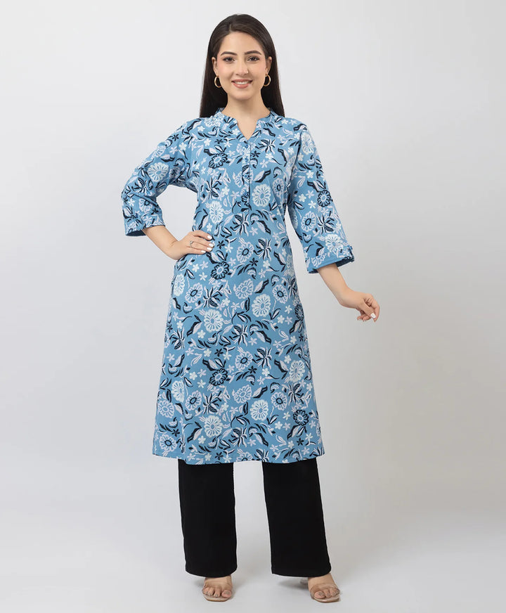 Elegant Printed Straight Fit Long Kurti