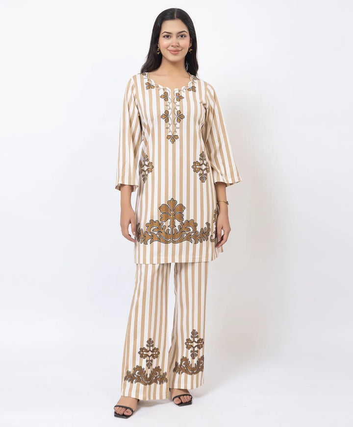 Premium Cutwork Detail Printed Kurta Set