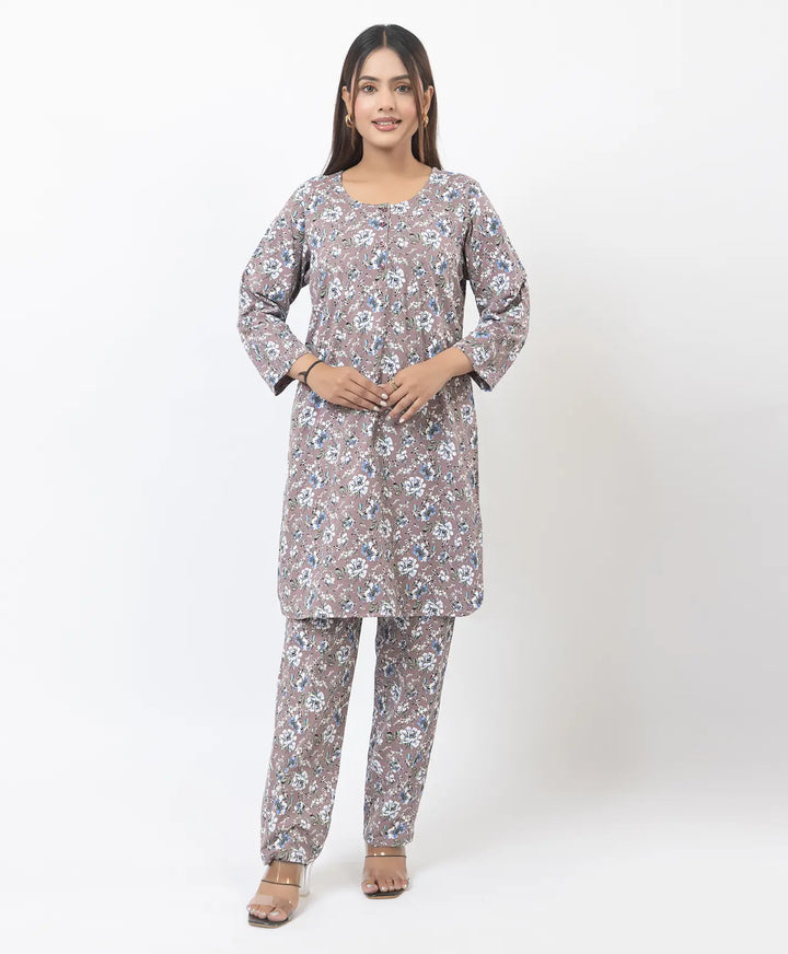 Round Neck All Over Floral Print Kurta Pant Set