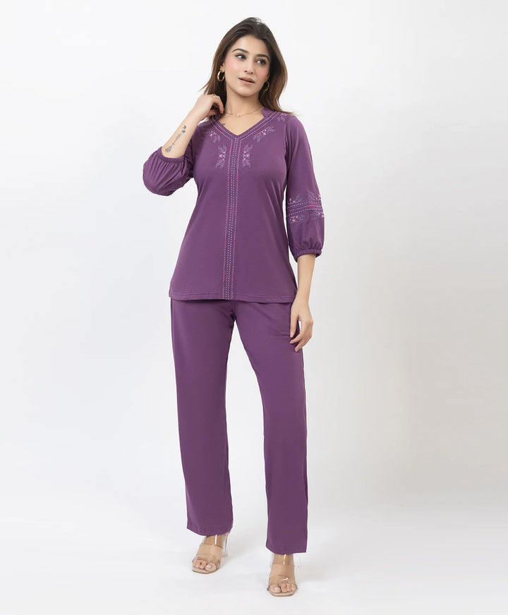 Modern Embroidered Relaxed Co-Ord Set