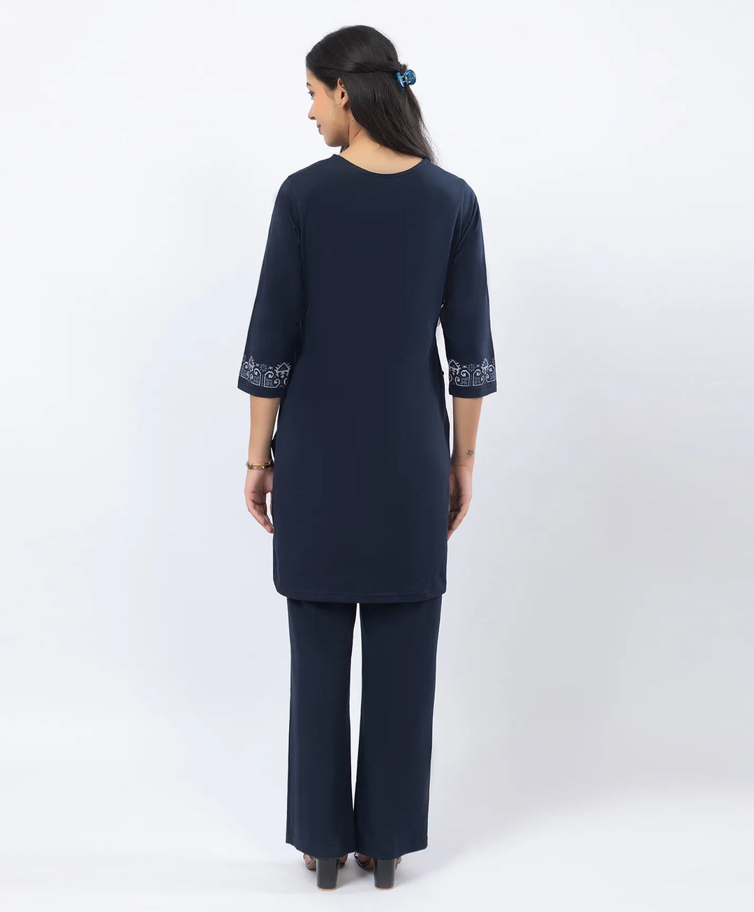 Embroidered-Style Printed Kurta Set