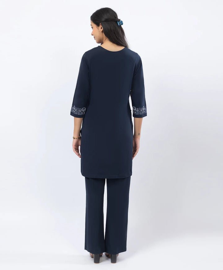 Embroidered-Style Printed Kurta Set