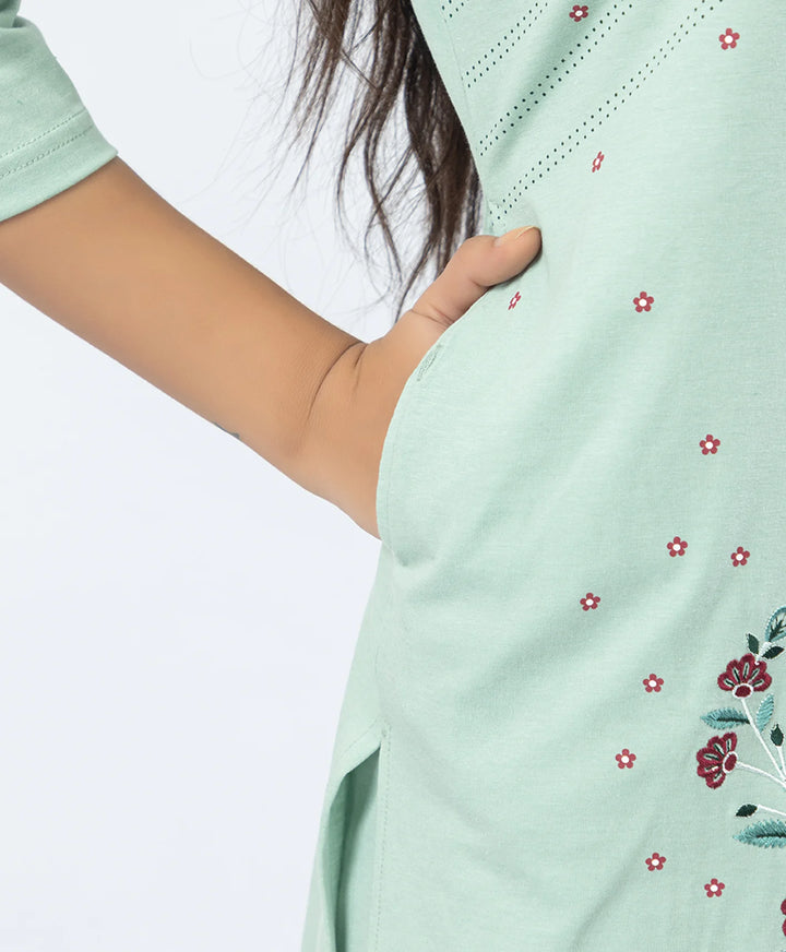 Premium Embroidered Straight Kurta Set with Pants