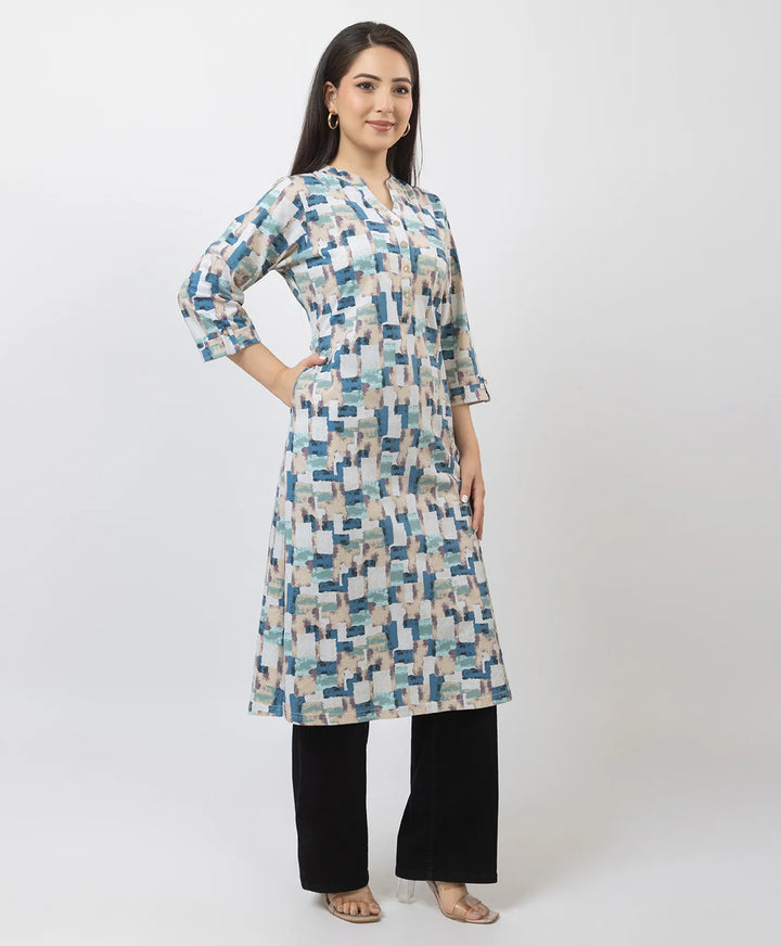 Elegant Printed Straight Fit Long Kurti