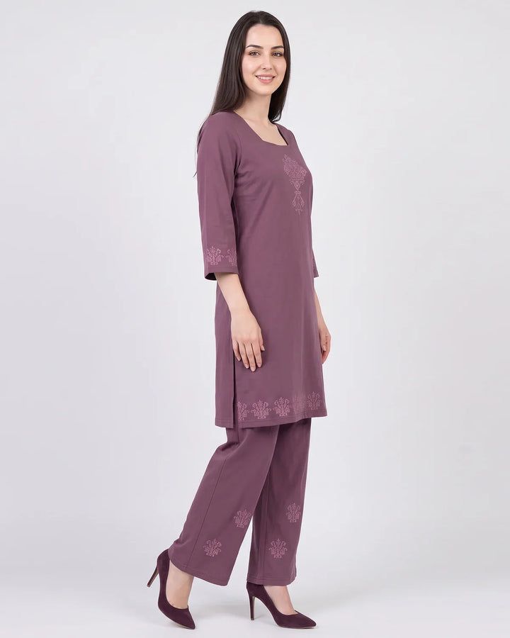 Soft Geometric Long Kurta Set