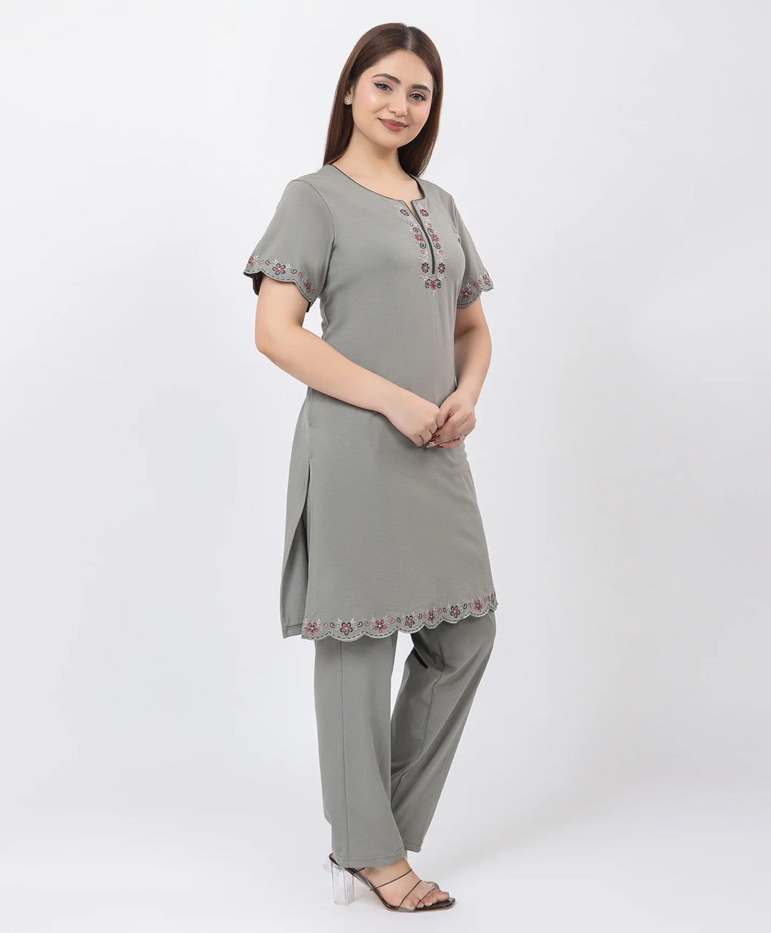 Effortless Embroidered Grace Kurta Lower Set