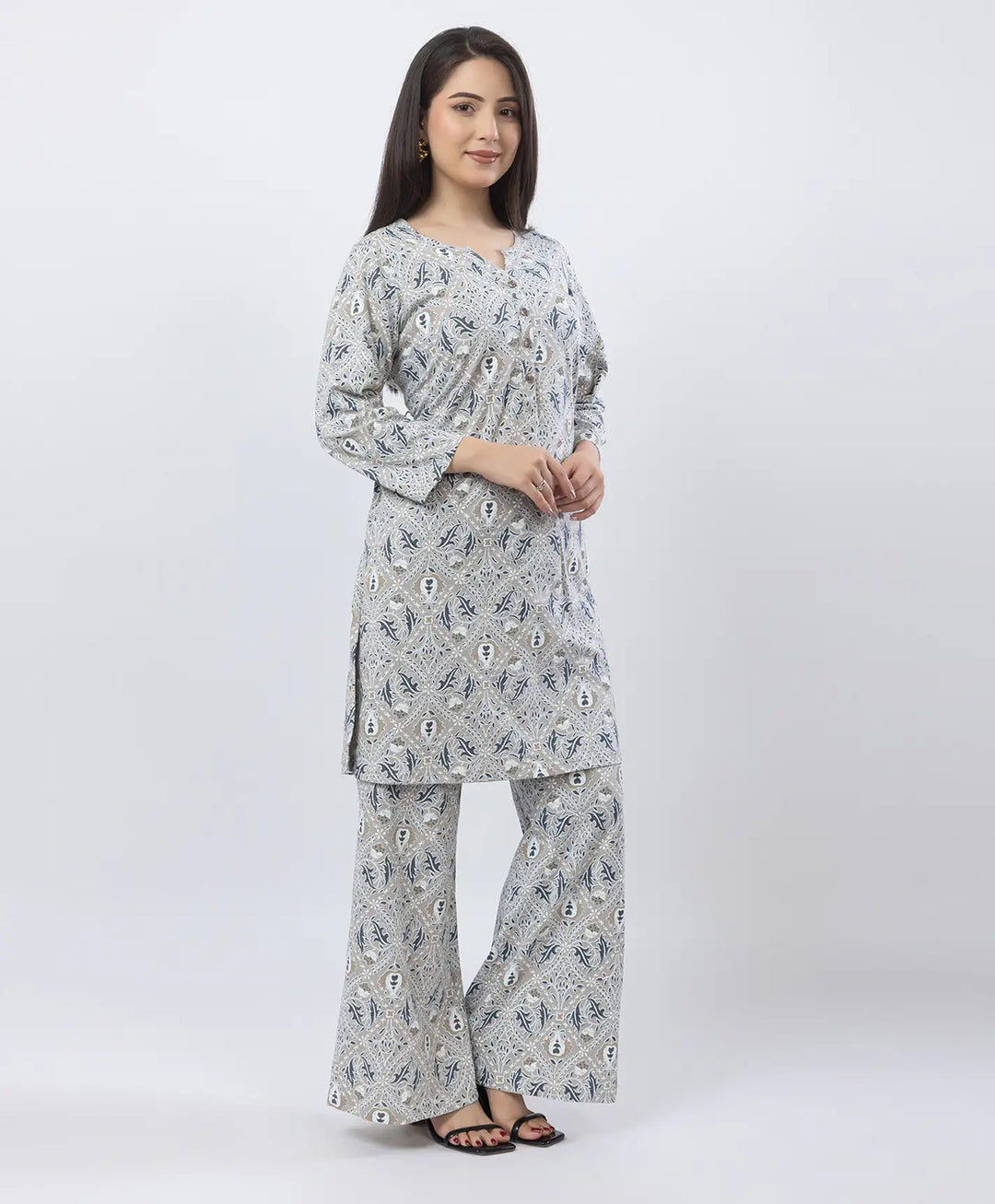 Elegant Printed Kurta & Plazzo Ensemble