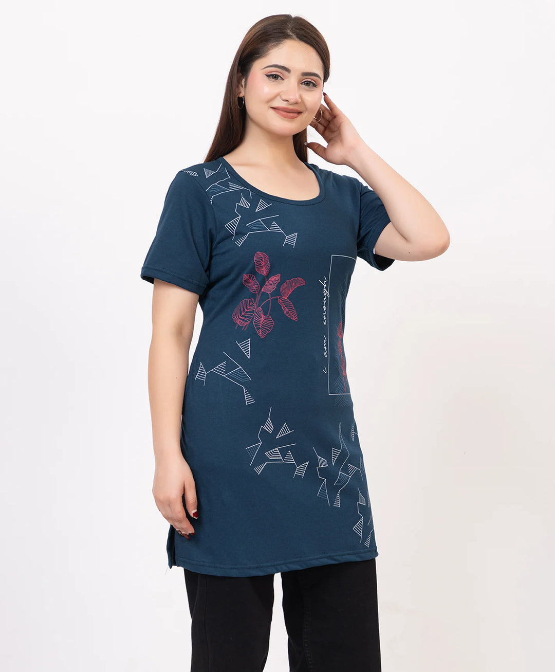 Casual Grace Printed Long Top