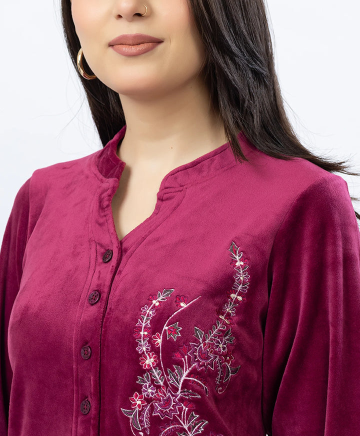 Premium Kurta Set with Band Neck and Sparkle Print