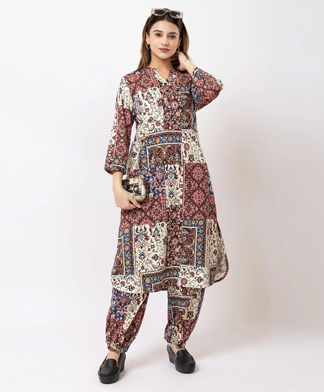 Elegant Floral Afgani Suit
