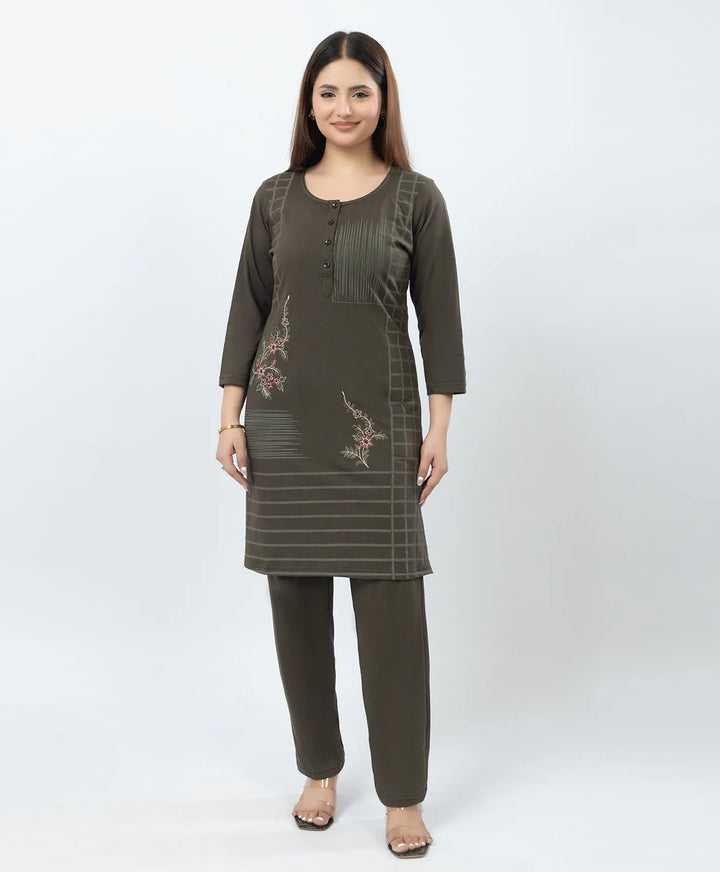 Premium Embroidered Straight Kurta Set with Pants