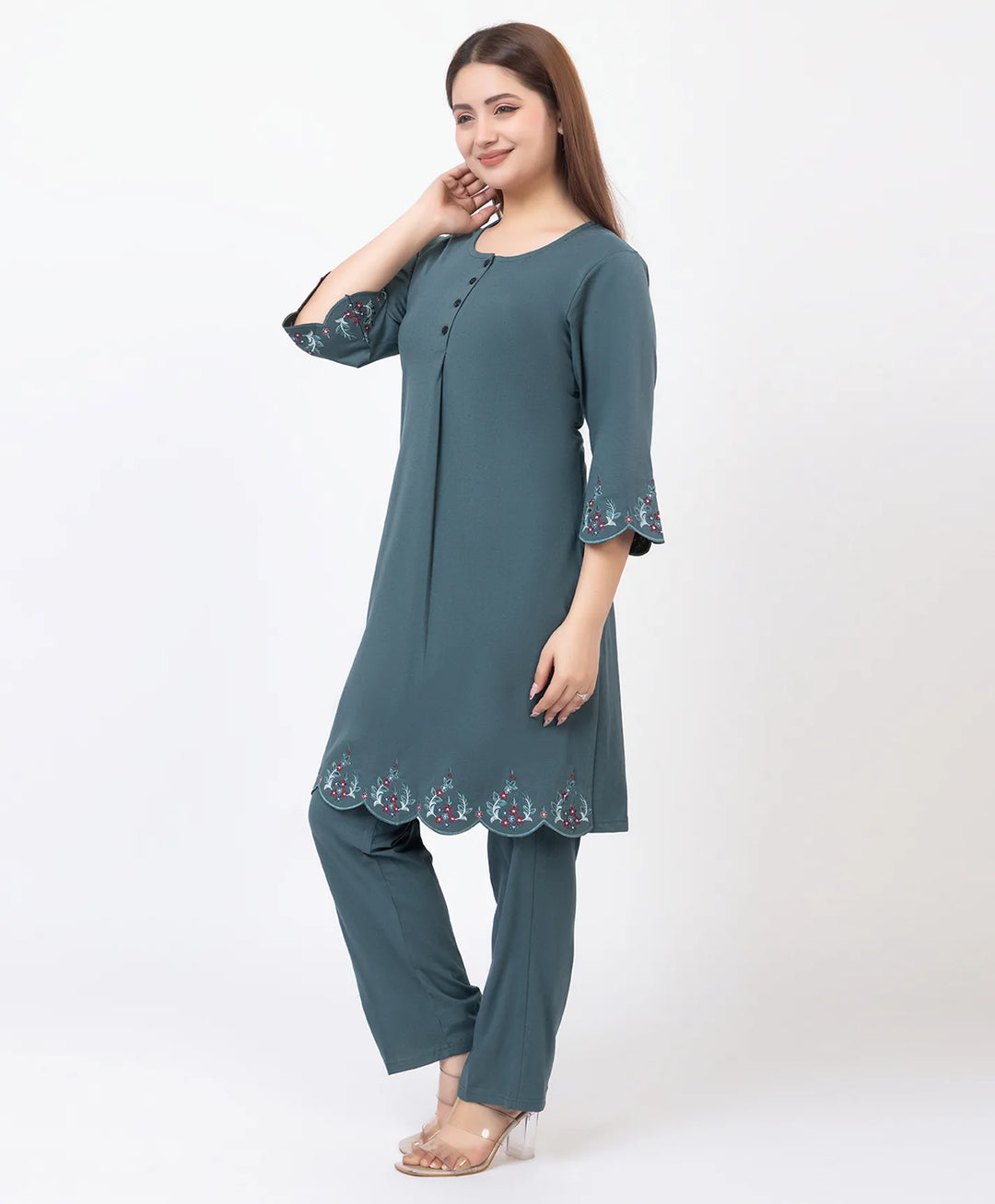 Classic Everyday Kurta Set with Embroidered Finish