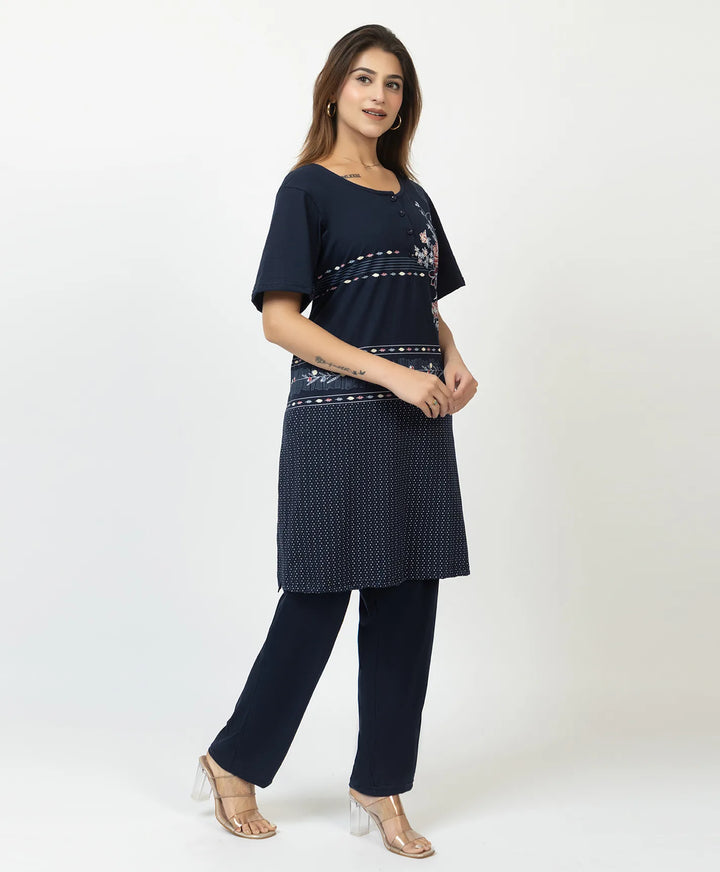 Plus Size Printed Kurta with Matching Pants