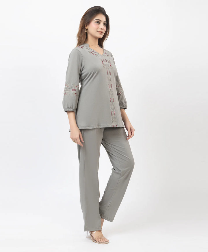 Modern Embroidered Relaxed Co-Ord Set
