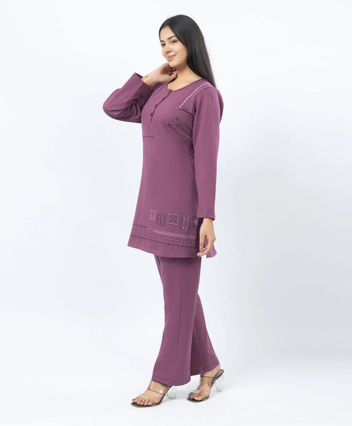 Full Sleeve Open Placket Kurta with Straight Fit Pants