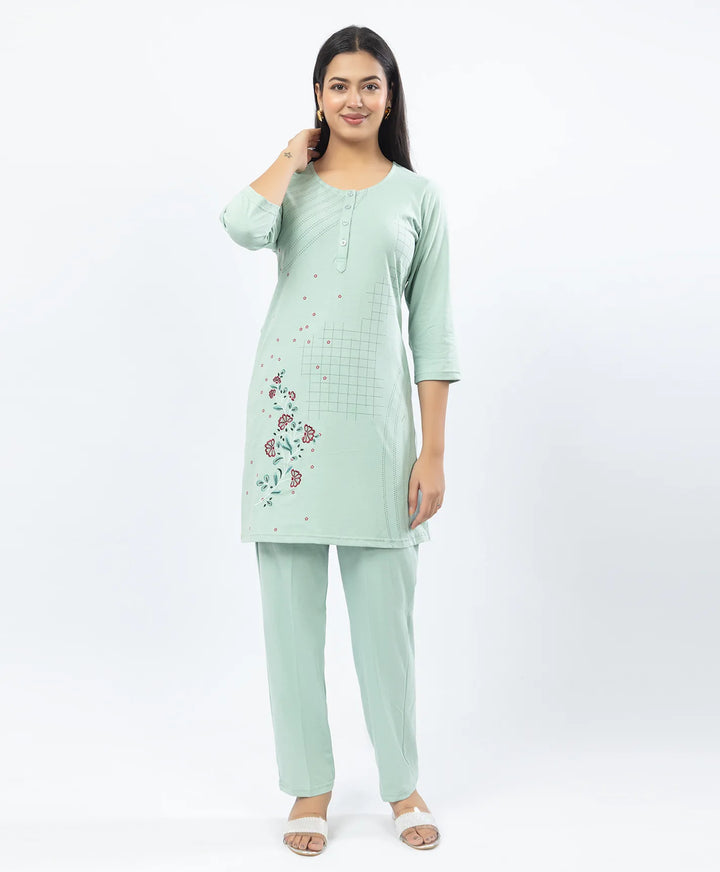Premium Embroidered Straight Kurta Set with Pants