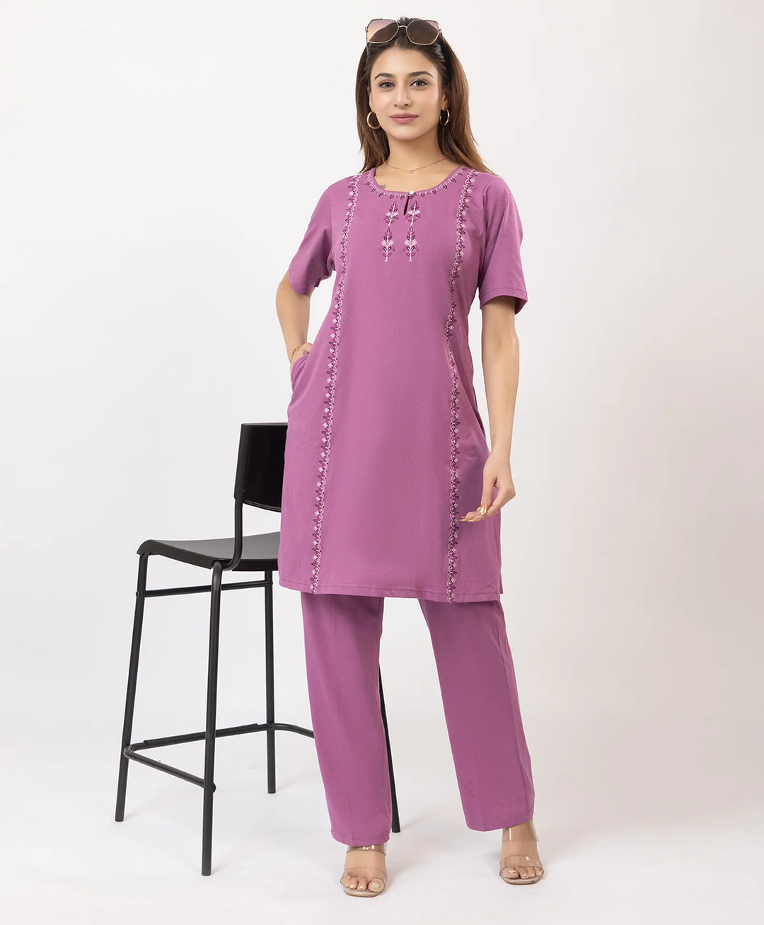 Classic Embroidered Kurta with Pants