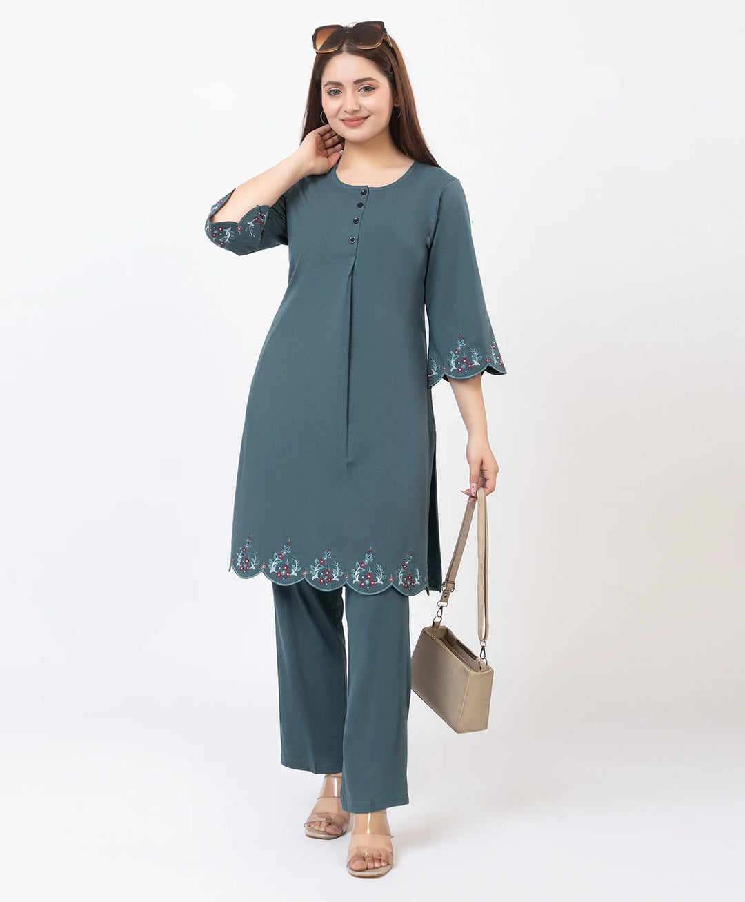 Classic Everyday Kurta Set with Embroidered Finish