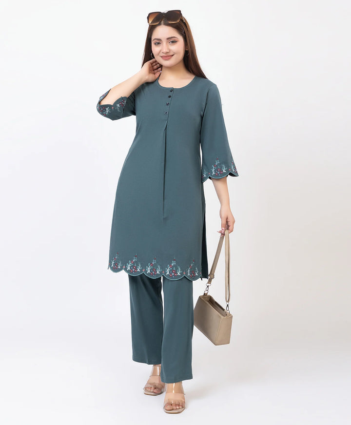 Classic Everyday Kurta Set with Embroidered Finish
