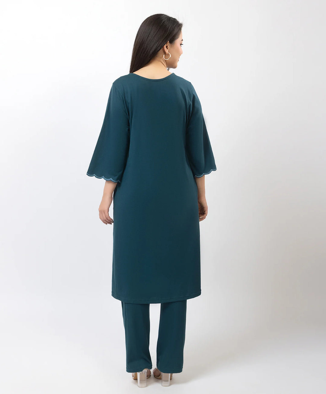 Straight-Cut Embroidered Kurta with Pants