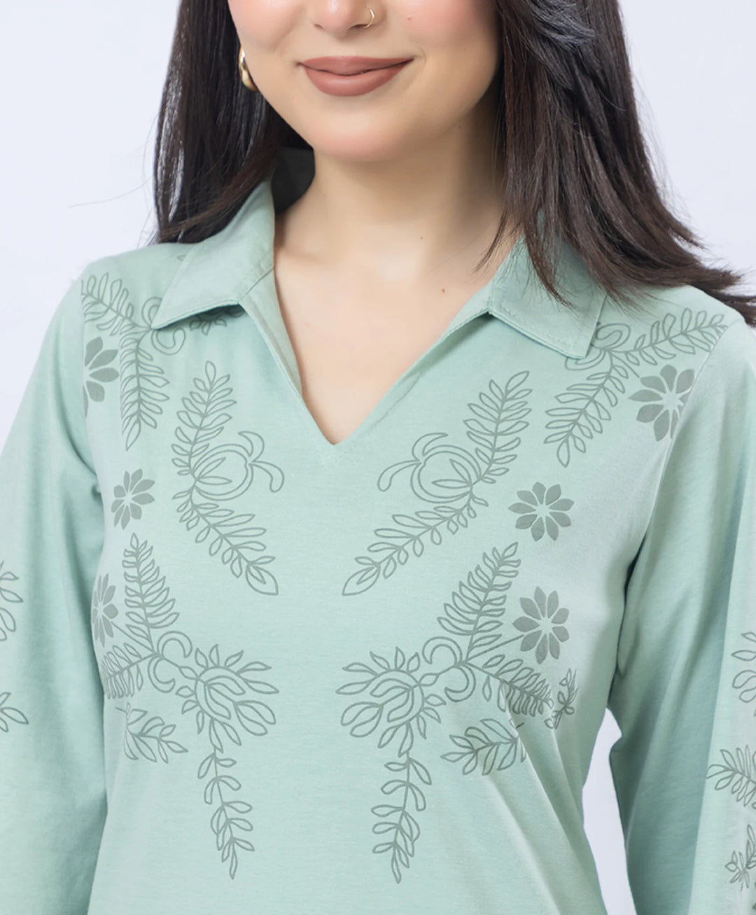 Premium V-Neck Printed Co-Ord Set