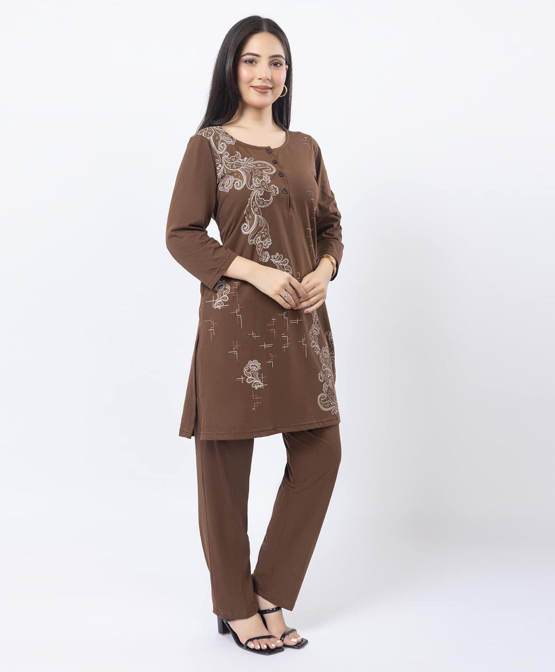 Contemporary Printed Kurta Set with Straight Pants