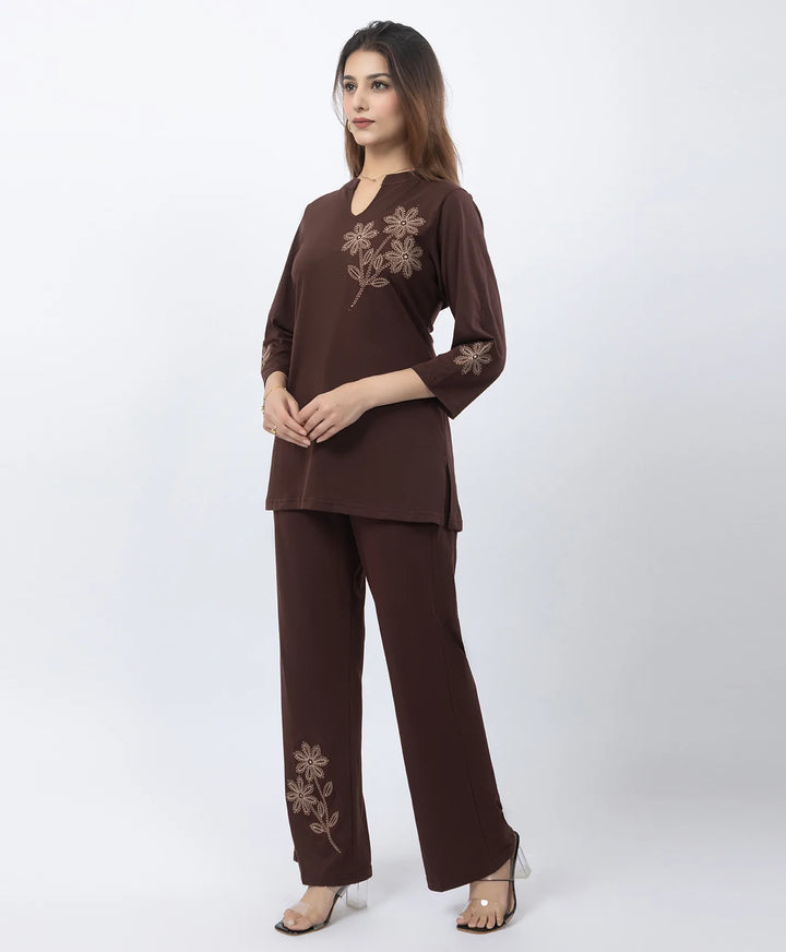 Pure Comfort Embroidered Co-Ord Set