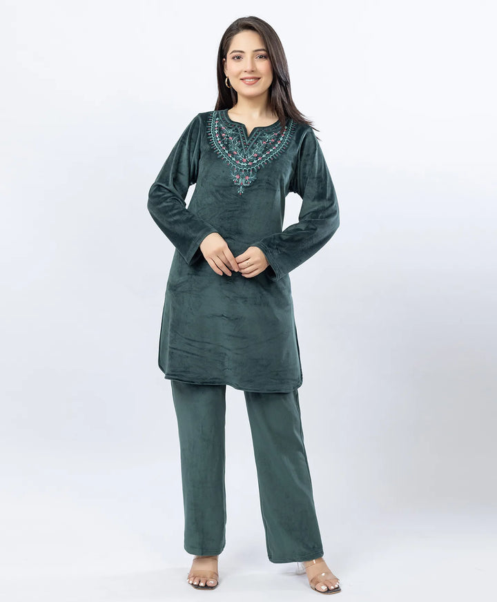Full-Sleeves Kurta and Straight Fit Lower Set with Round Neck