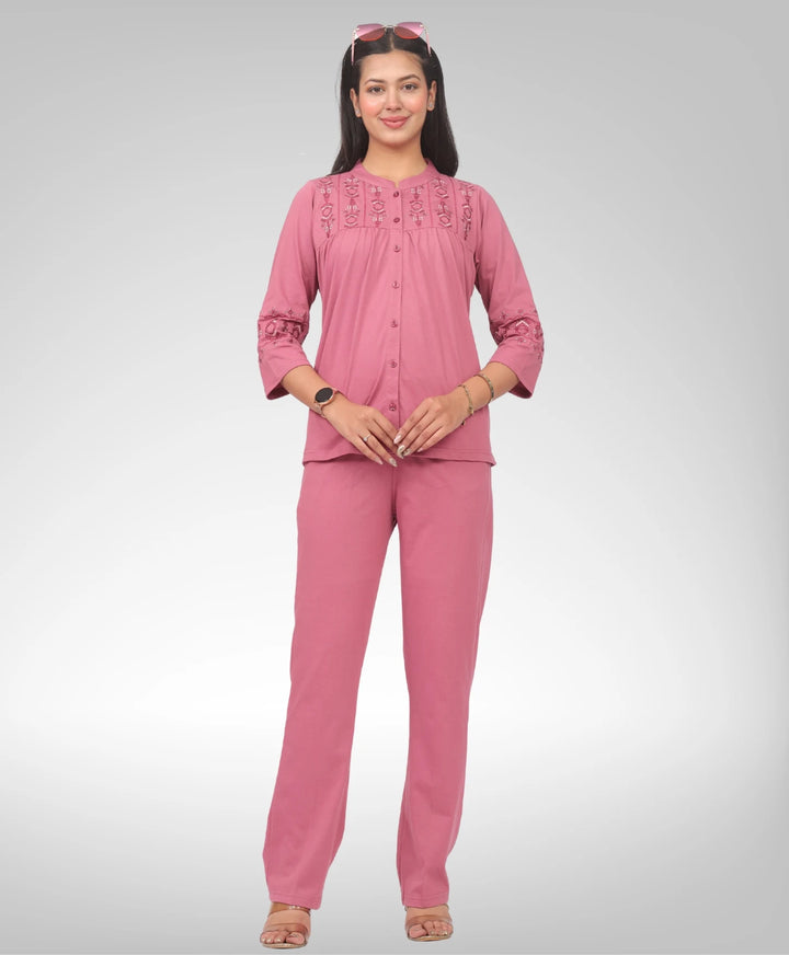 Stylish Embroidered Casual Co-Ord Set