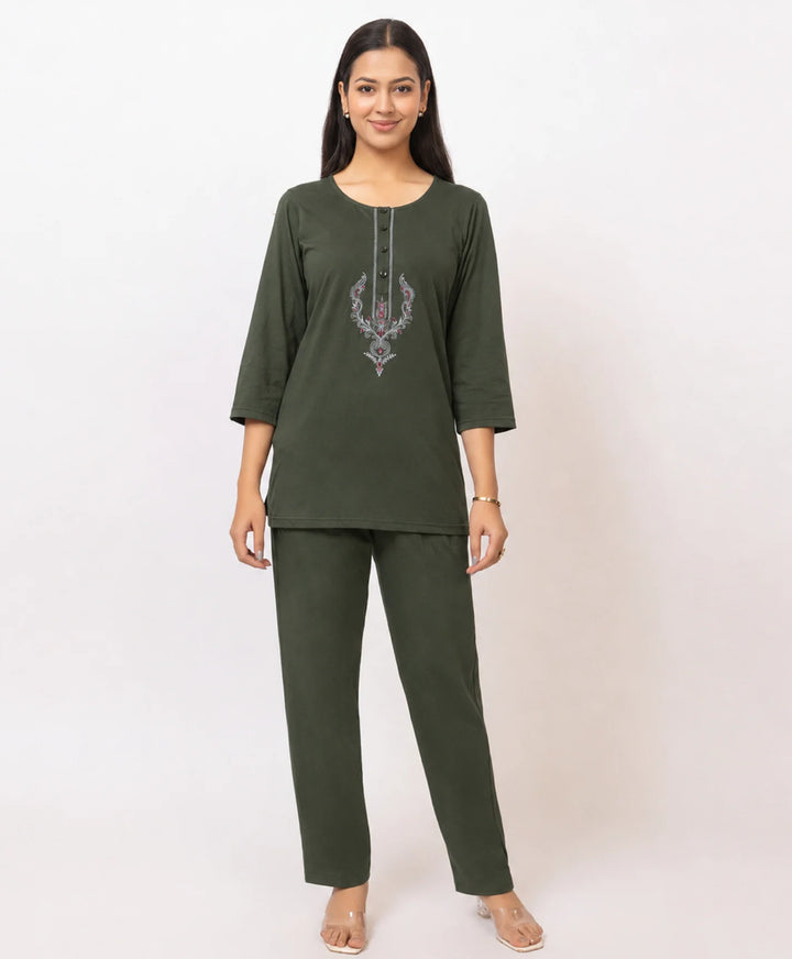 Embroidered Kurta Lower Set