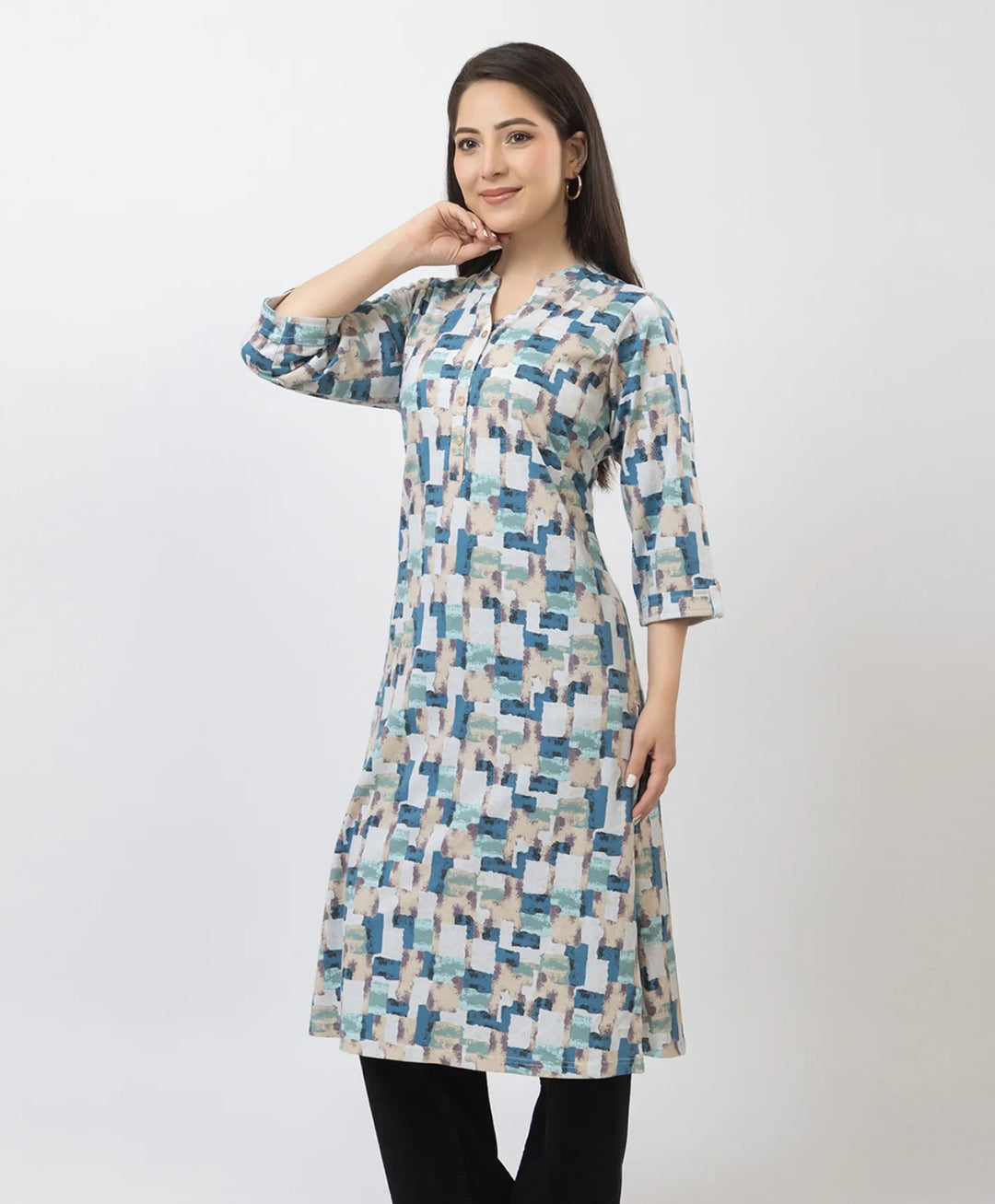 Elegant Printed Straight Fit Long Kurti