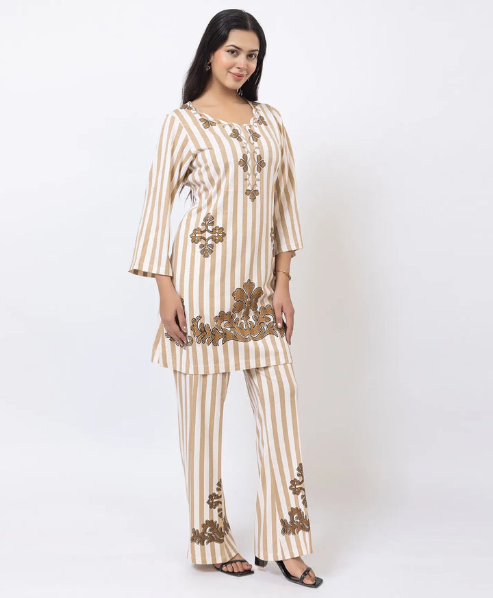 Premium Cutwork Detail Printed Kurta Set