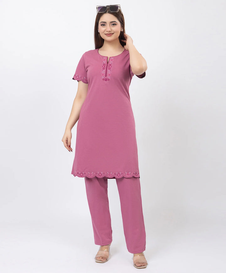 Effortless Embroidered Grace Kurta Lower Set