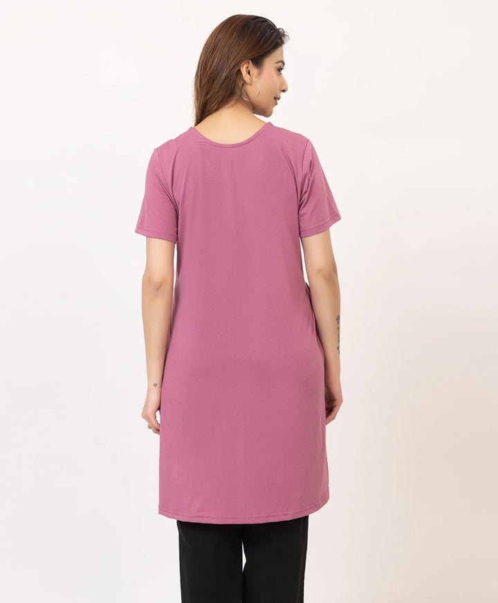 Abstract Botanical Long Top