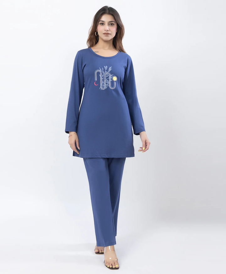 Classic Comfort Fit Printed Full-Sleeve Night Suit