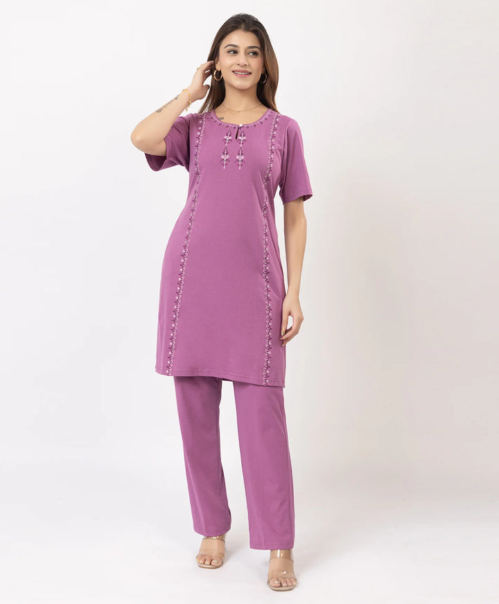Classic Embroidered Kurta with Pants