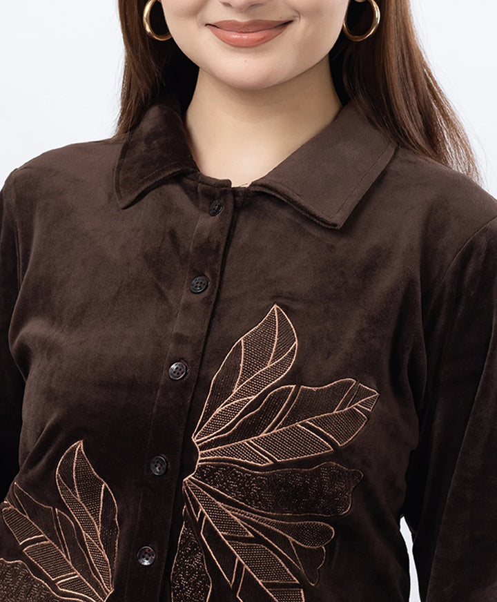 Premium Full Sleeve Casual Collar Button-Down Top and Straight Lower Co-ord Set