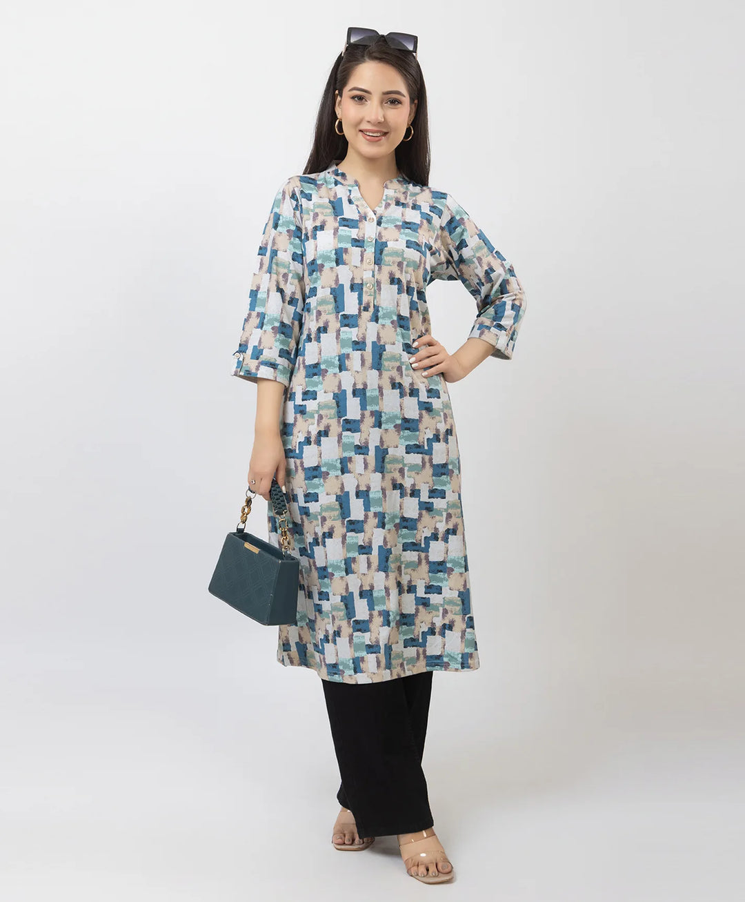 Elegant Printed Straight Fit Long Kurti