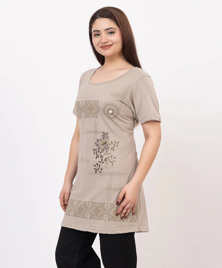 Casual Grace Printed Long Top